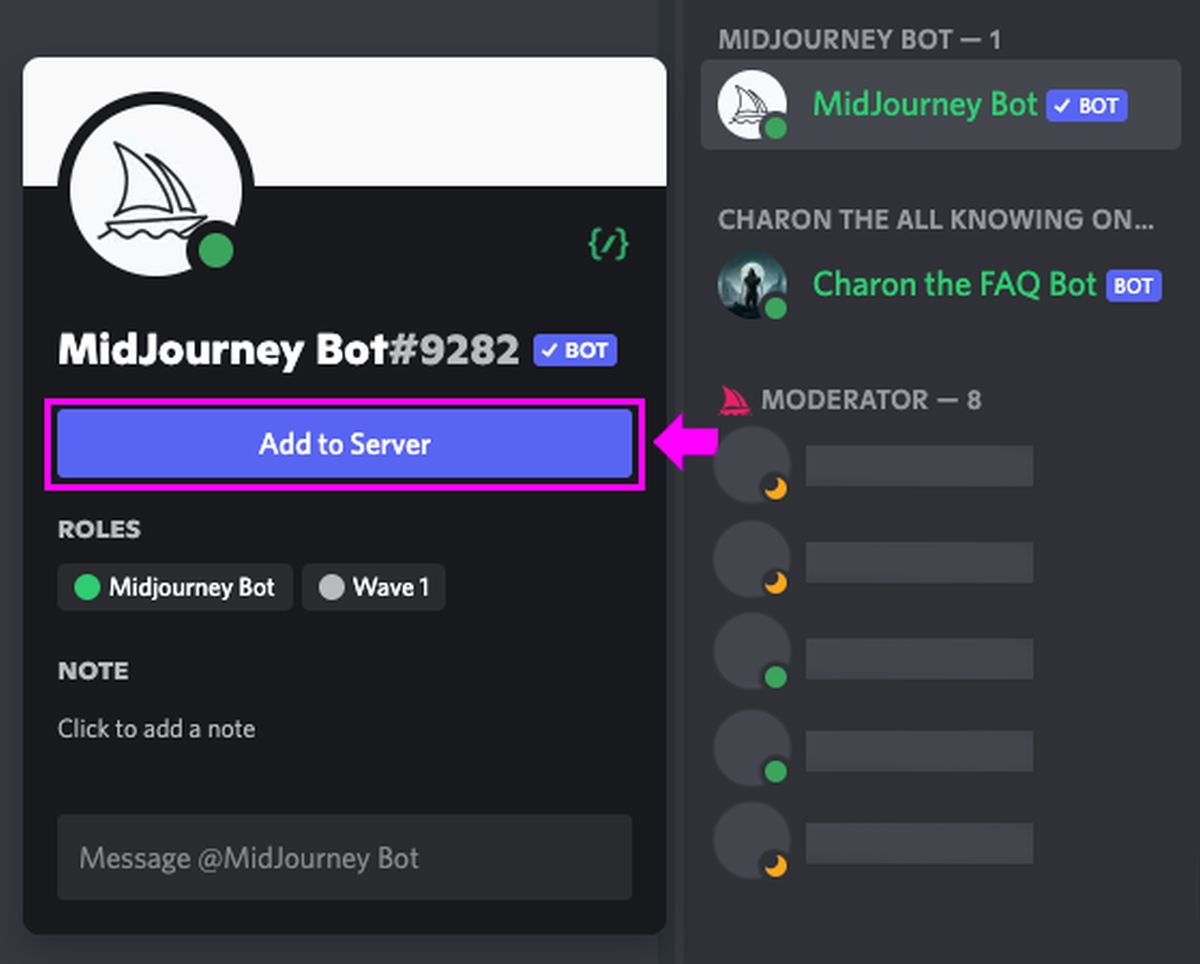 How to add Midjourney bot to your Discord server