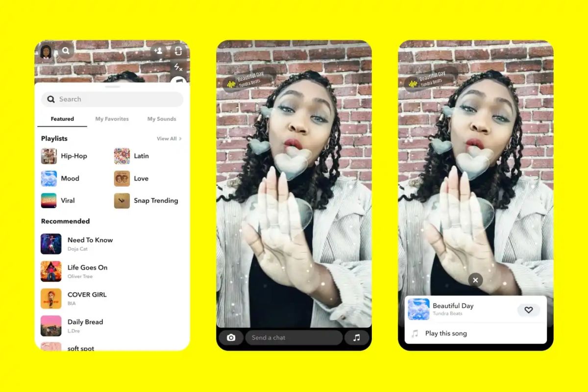 Snapchat sounds library music labels