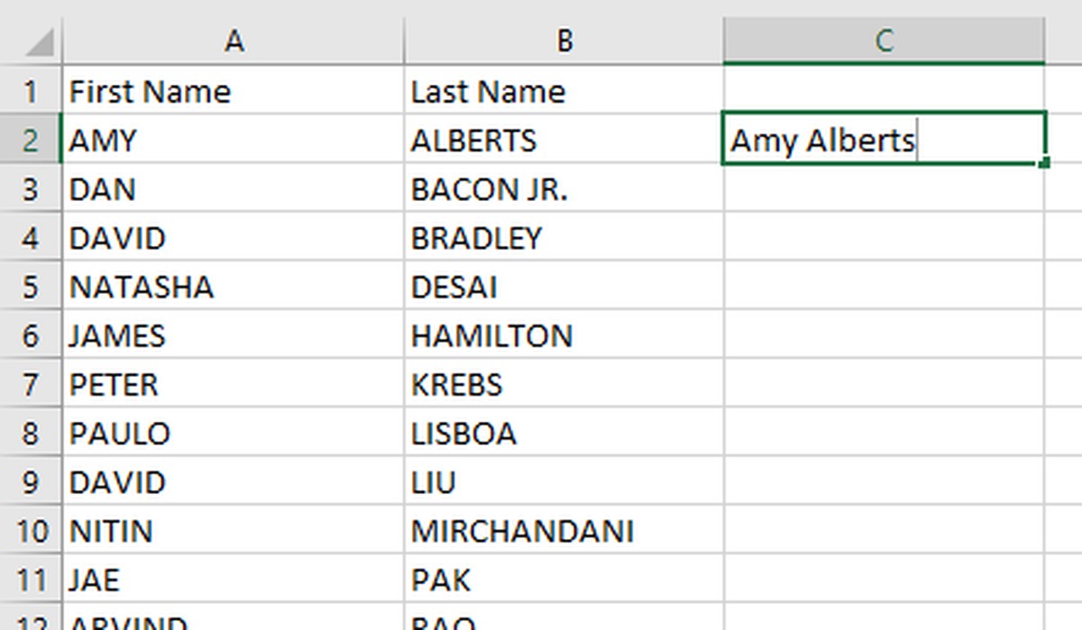 How to combine two columns in excel