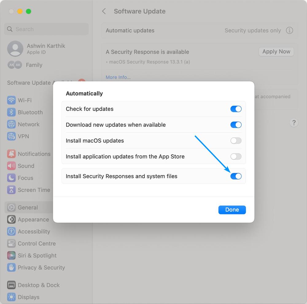 How to disable Rapid Security Response updates on macOS