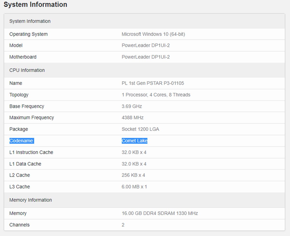 Powerstar Intel chip