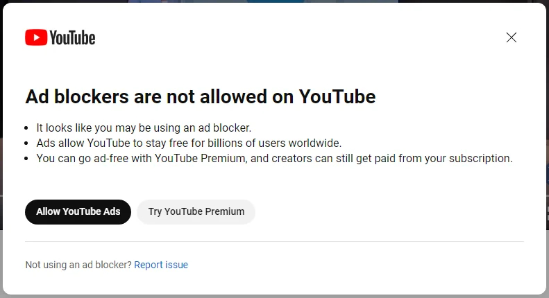 Youtube is experimenting blocking Ad Blockers Linux Mint Forums
