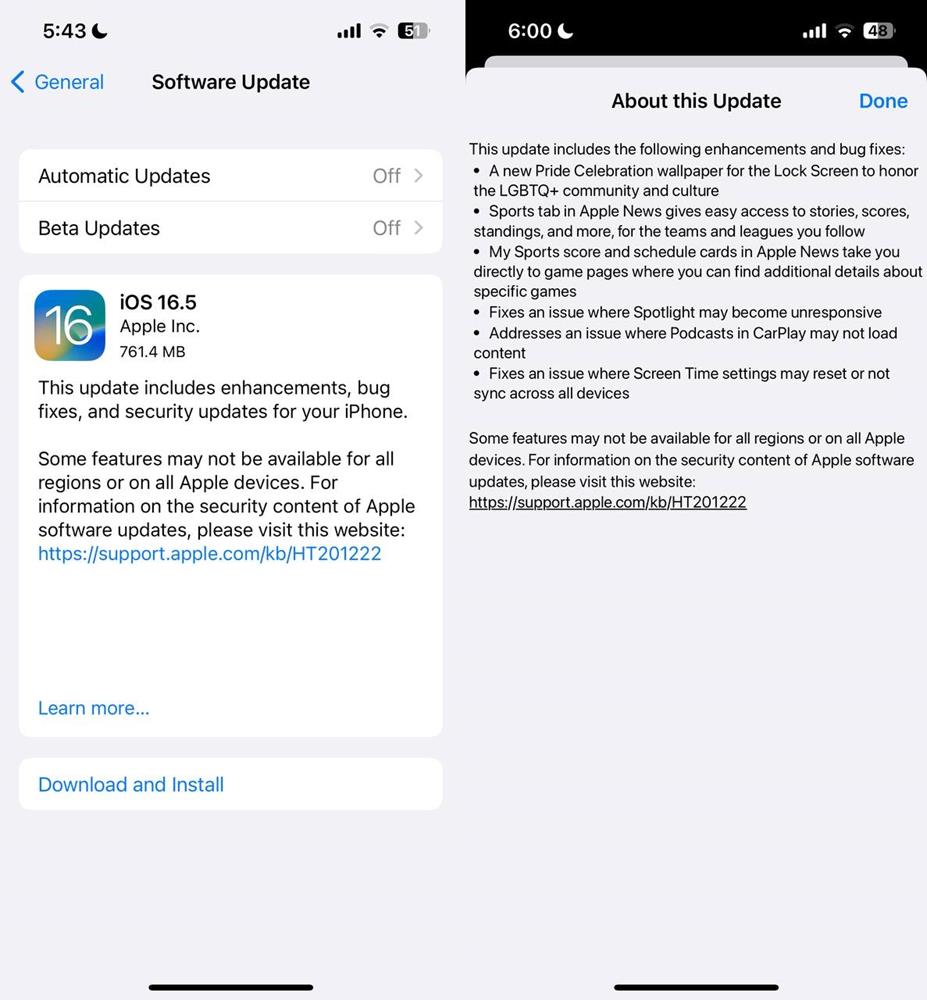 iOS 16.5 update released