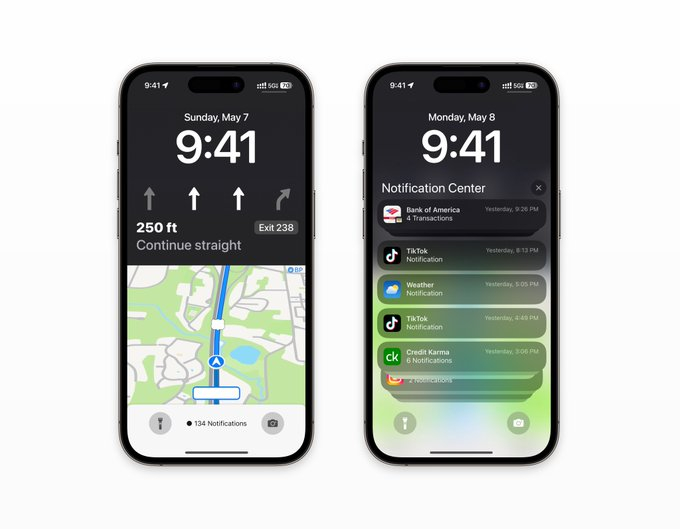 iOS 17 Apple Maps on Lock Screen