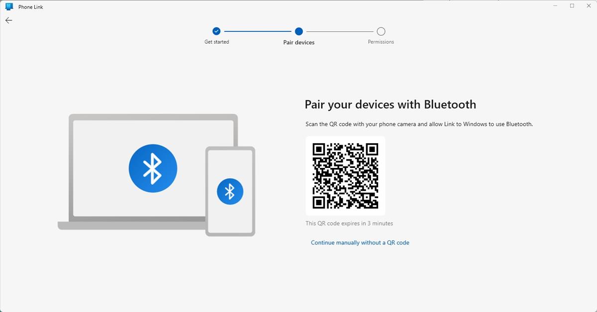phone link scan qr code to pair device