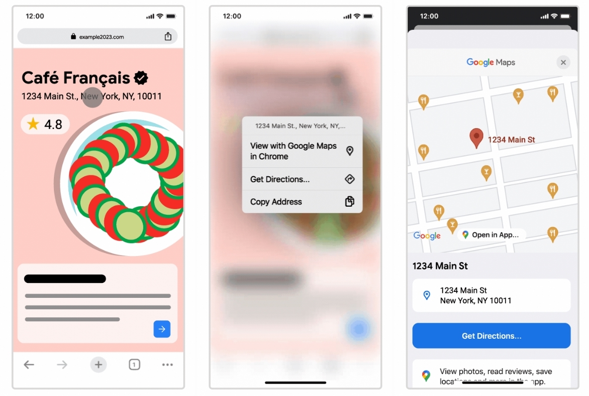 Access Maps directly in Chrome for iOS