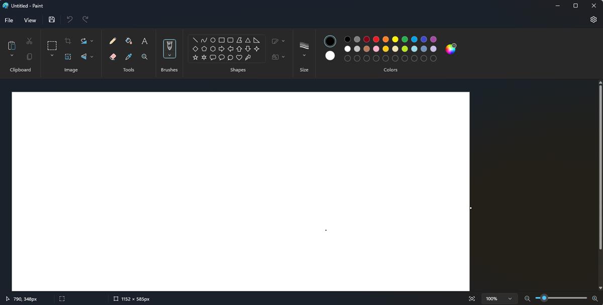 Dark theme in Microsoft Paint