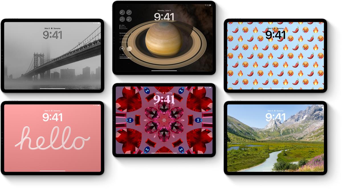 iPadOS 17 lock screen wallpapers widgets