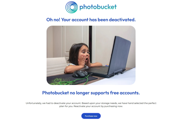 photobucket deactivated
