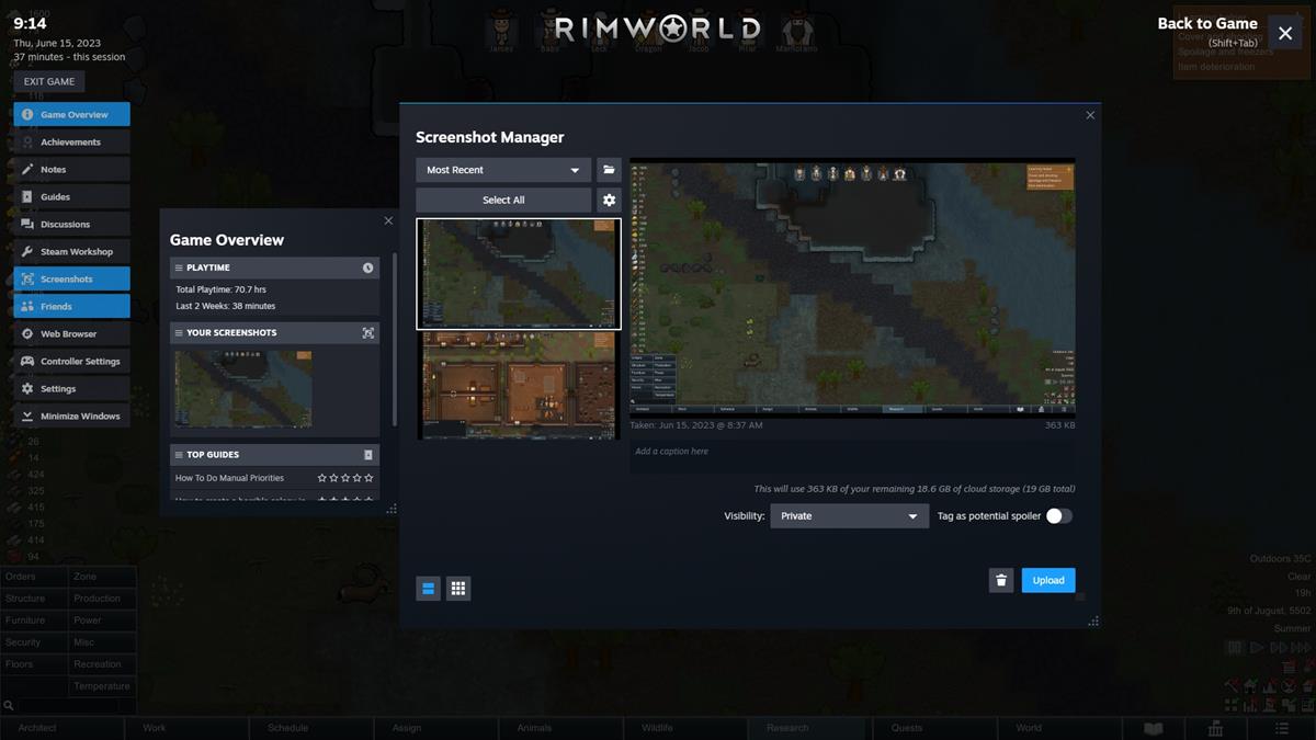 screenshot tool in steam in-game overlay