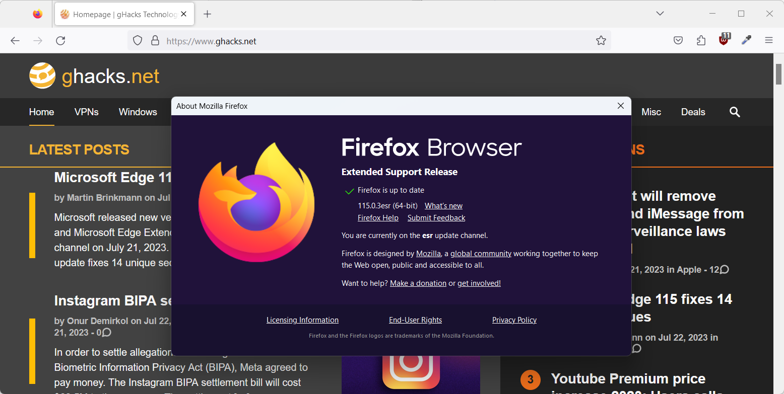 firefox 115 esr