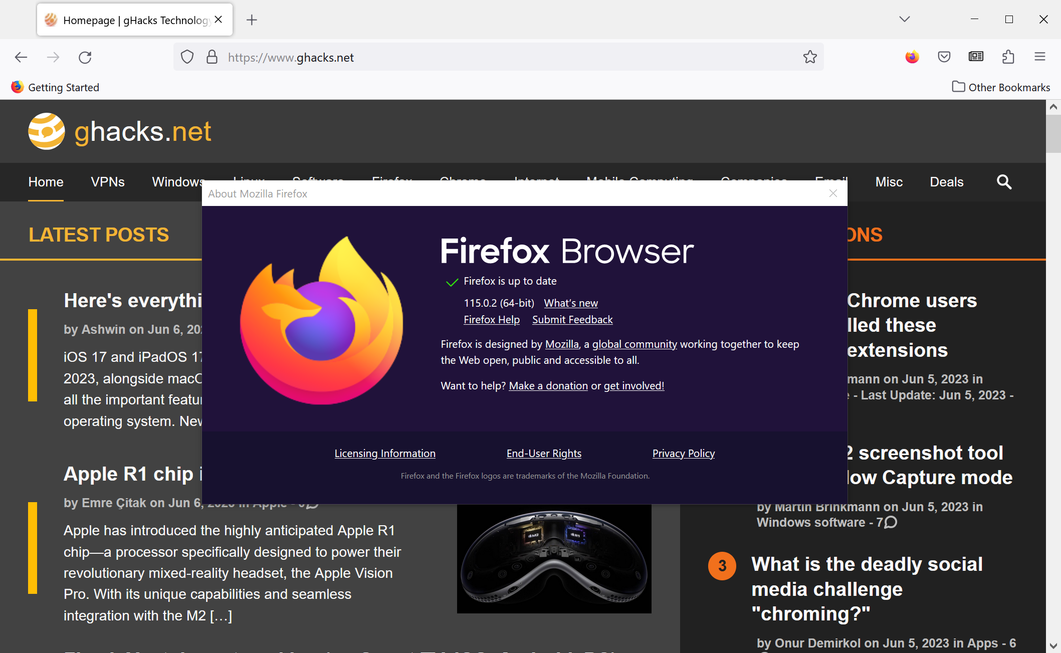 Firefox 115.0.2 fixes a security issue and several crashes - gHacks Tech  News