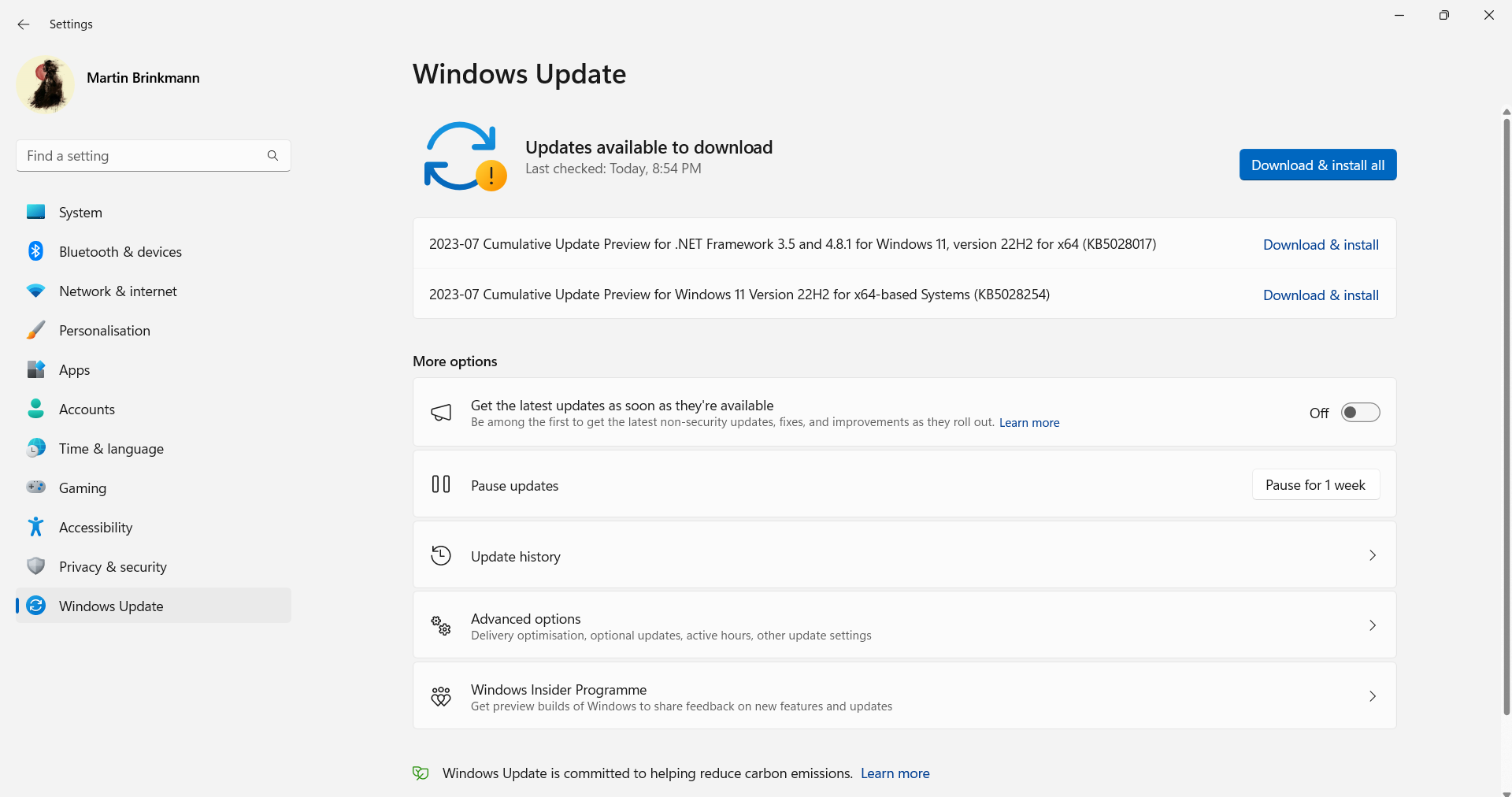 windows update KB5028254