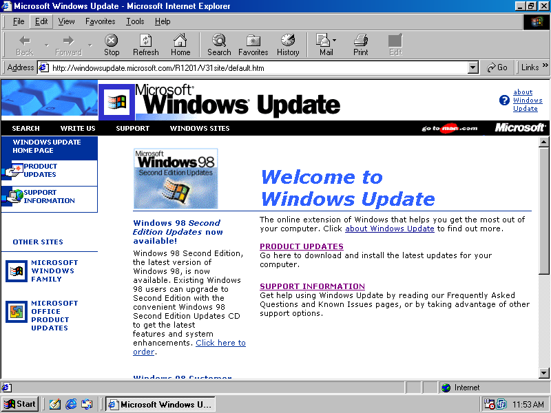 windows update classic