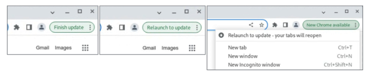 Google chrome new update notification banner