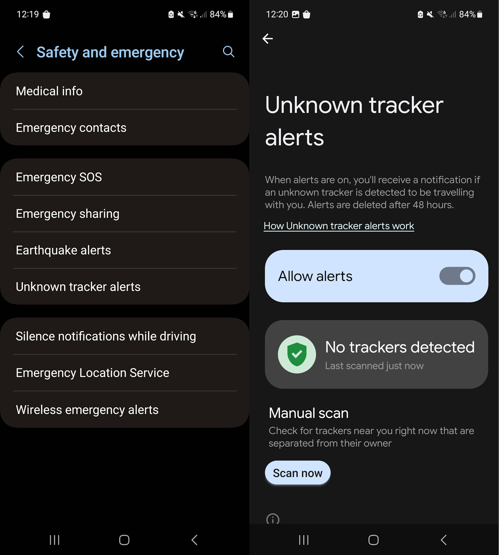 android unknown tracker alerts