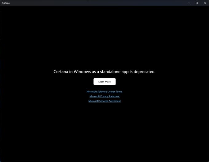 cortana deprecated