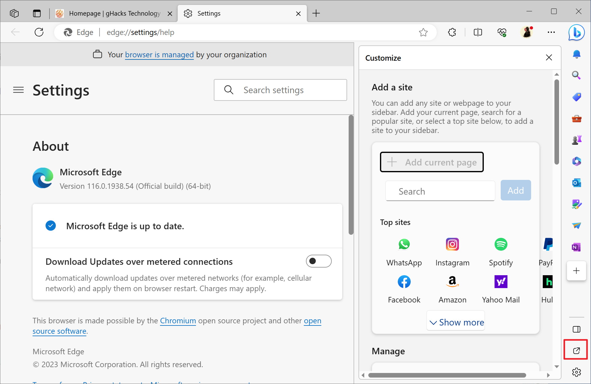 Google Chrome 116 released with downloads and sidebar improvements