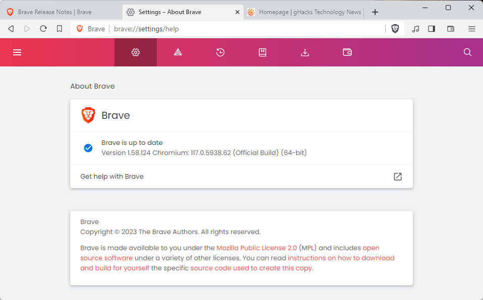 brave browser 1.58