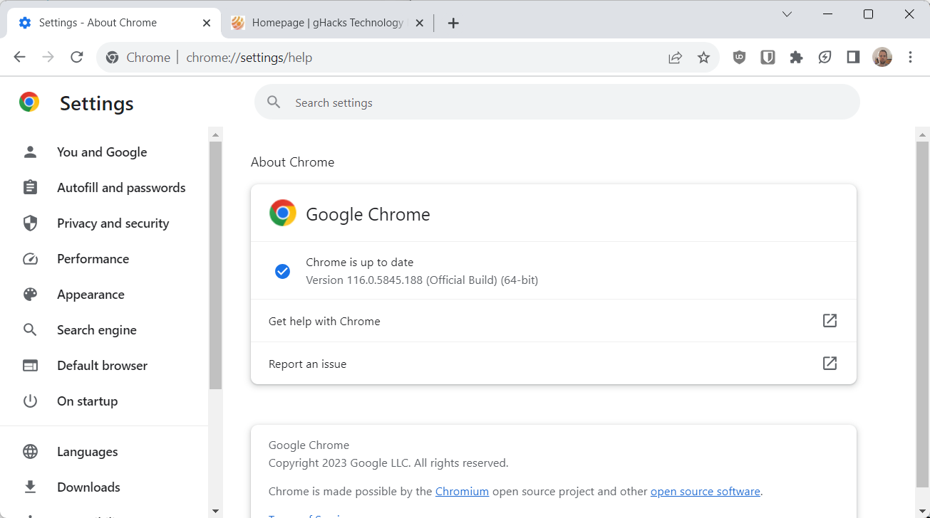 chrome 116 emergency security-update