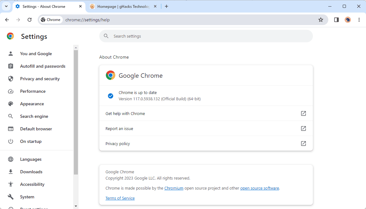 chrome 117 security update