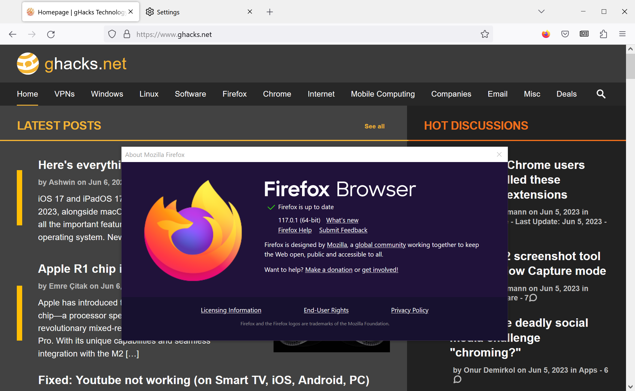 firefox 117.0.1 security update