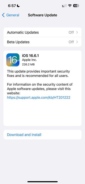ios 16.6.1 update
