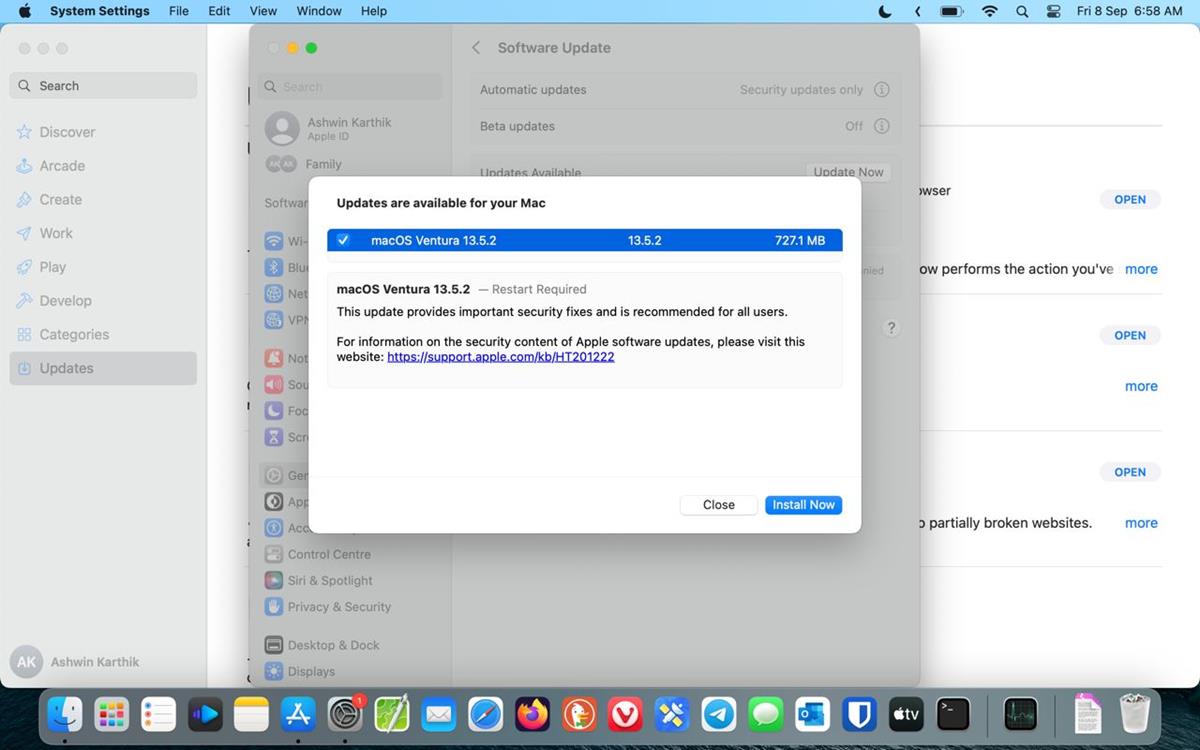 macOS 13.5.2 update
