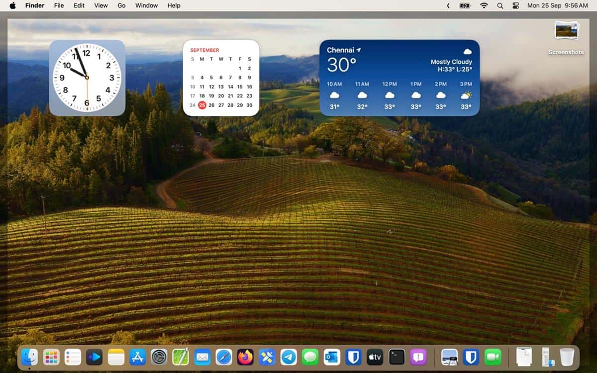macOS 14 Sonoma desktop widgets
