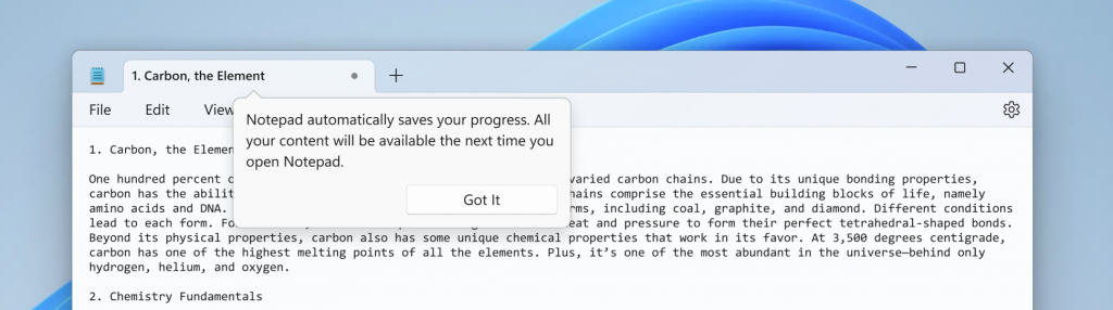 windows 11 notepad auto save session