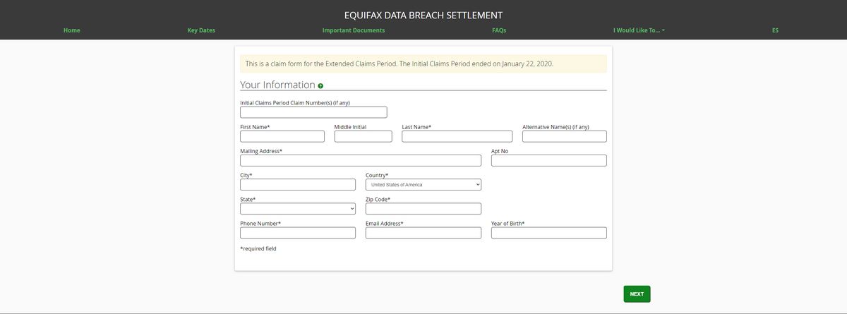 Equifax data breach extension