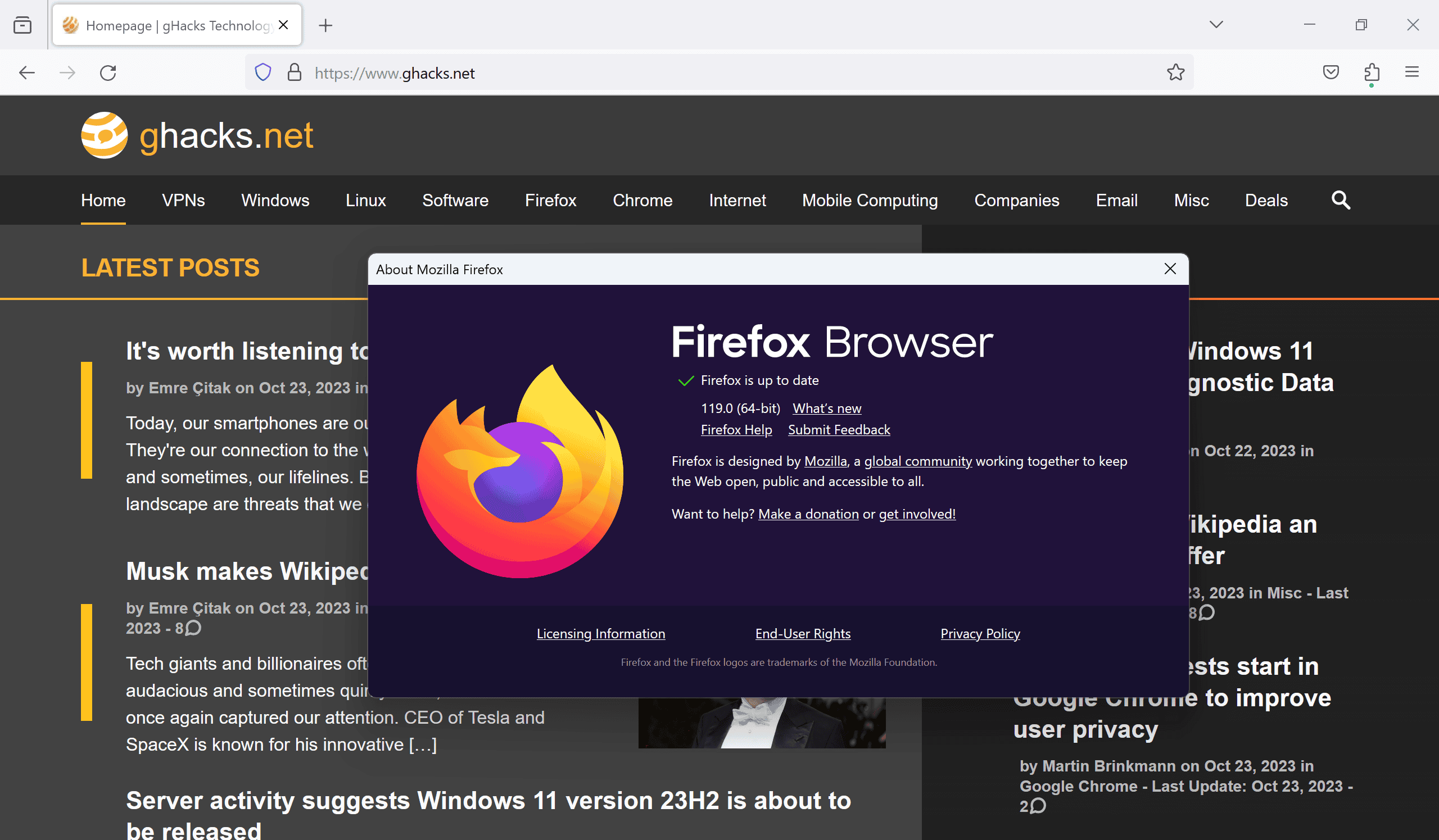 firefox 119