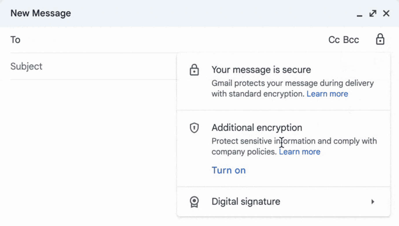 gmail additional encryption