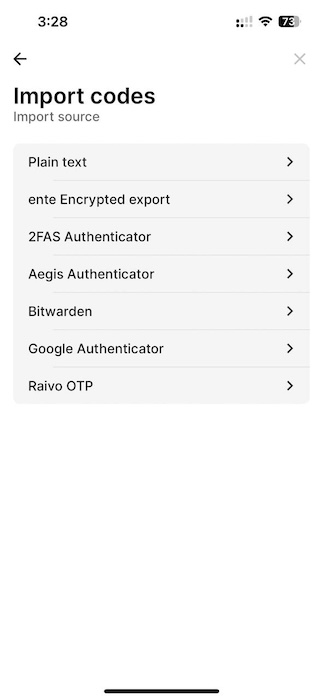 ente authenticator import tokens from other apps