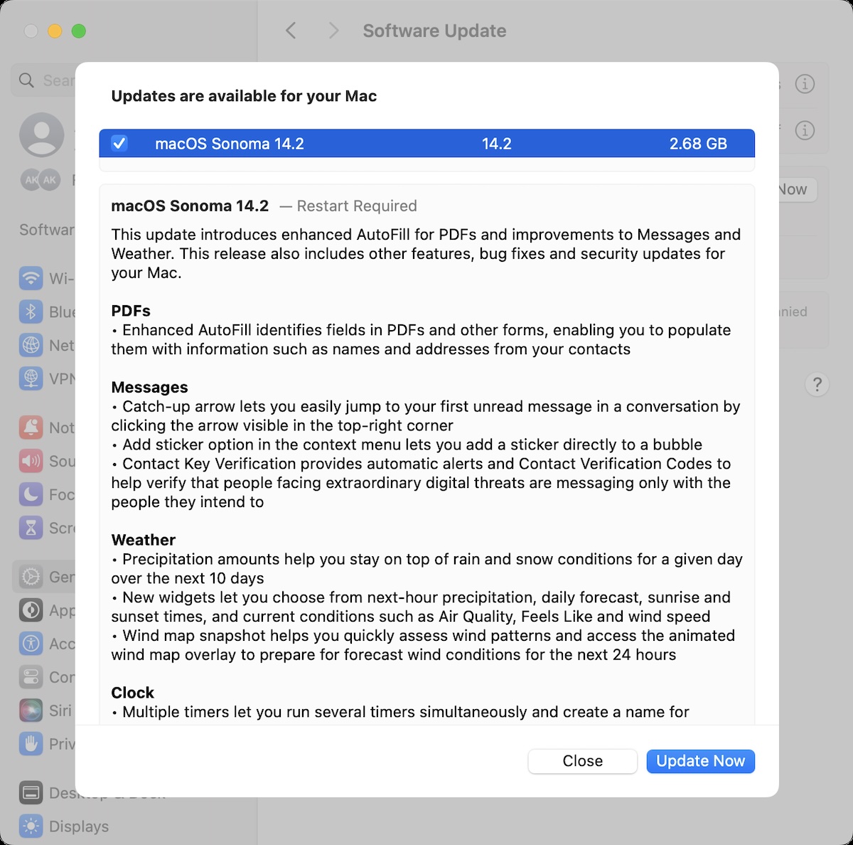 macOS 14.2 Sonoma update