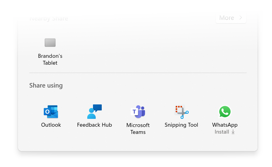 windows share suggestions Windows 11