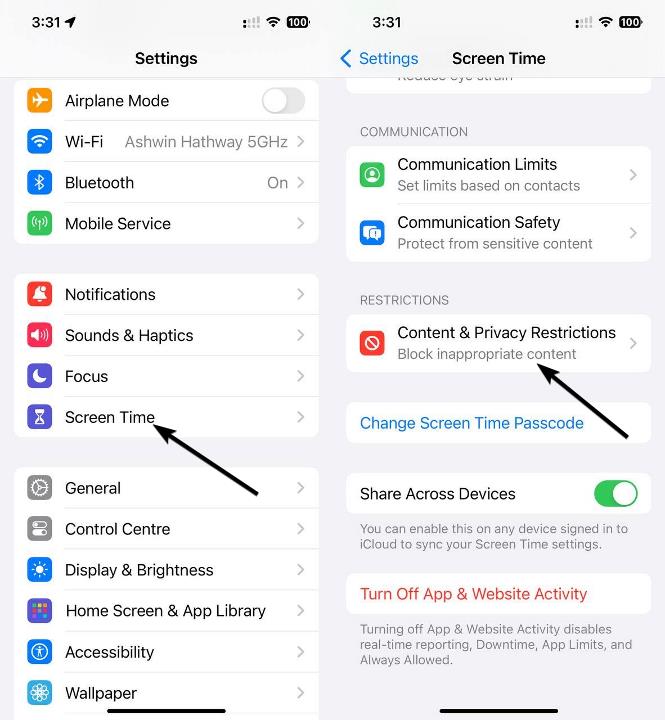 How to prevent account changes on iPhone using Screen Time