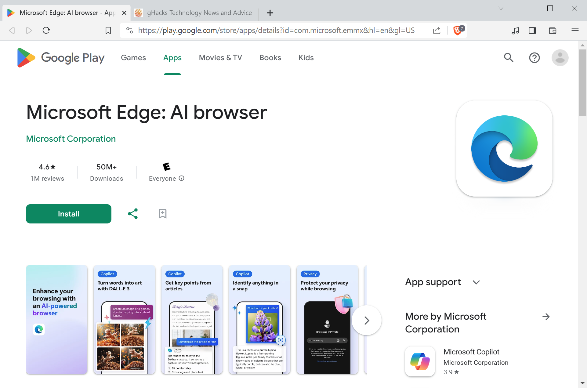 Microsoft Edge AI Browser