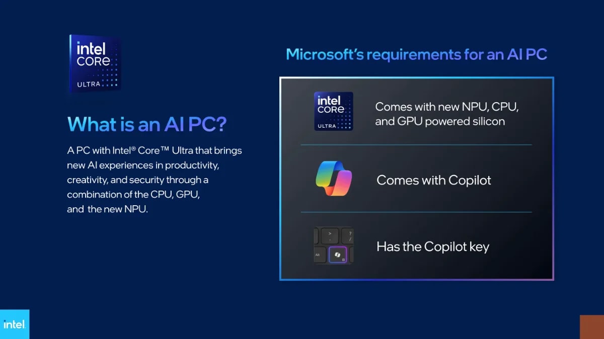 Intel AI PCs requirements