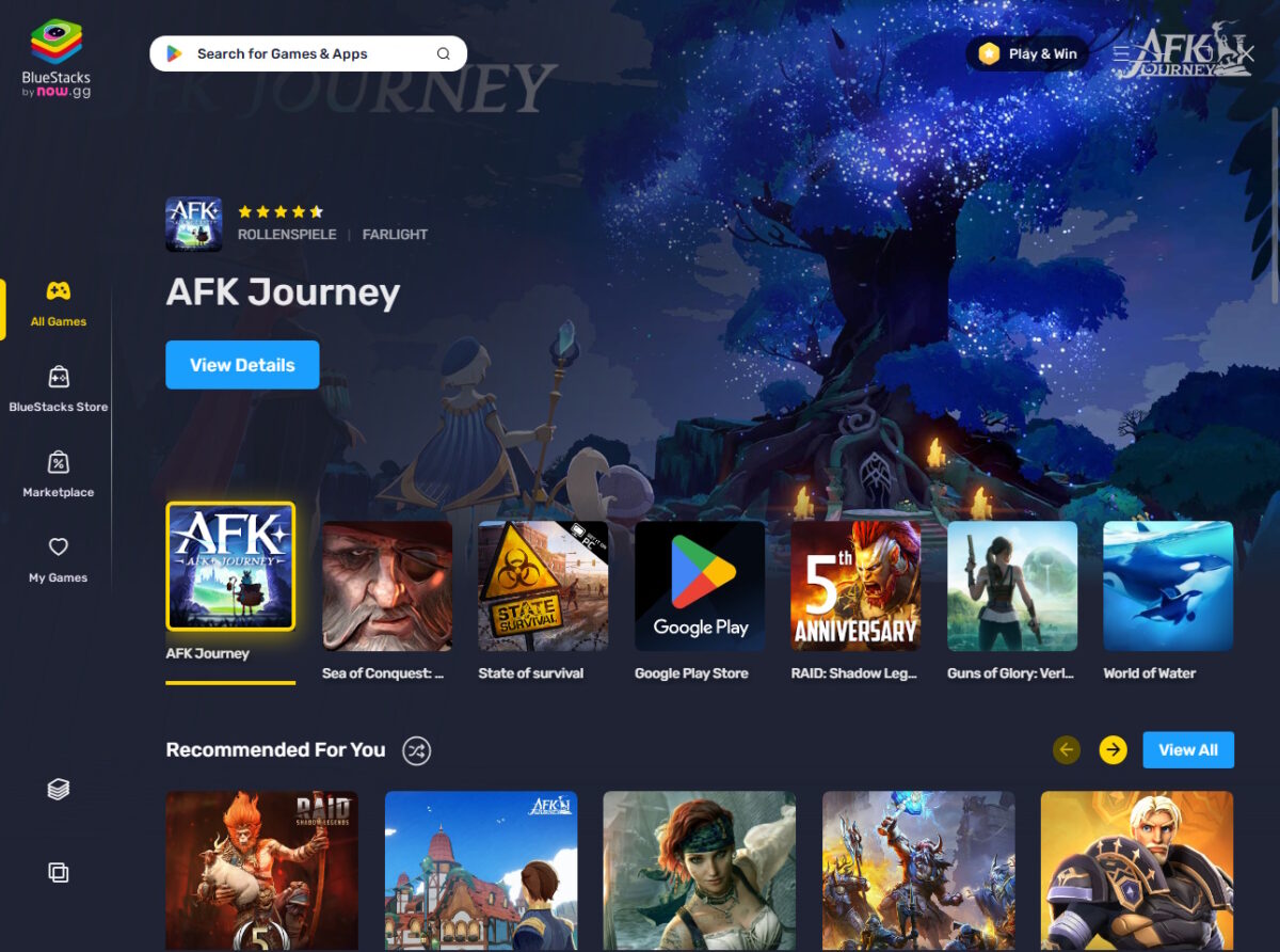 Bluestacks interface