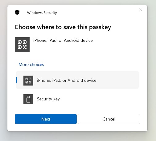How to save a Passkey for your Microsoft account