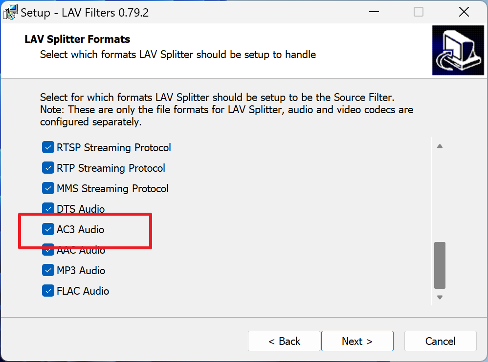 Install AC-3 codec