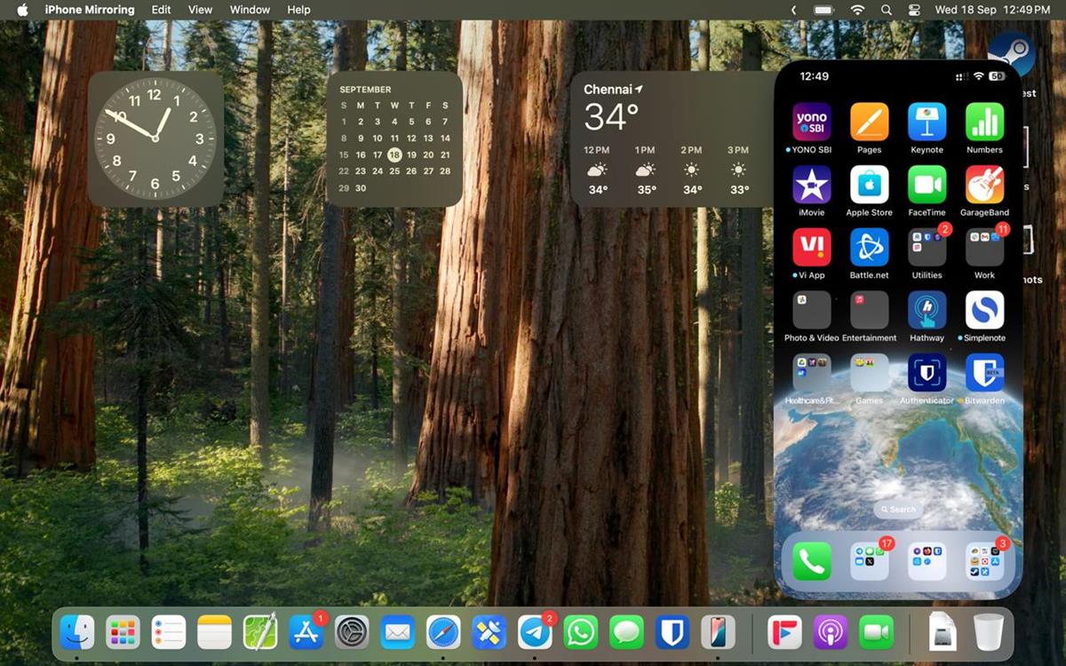 iPhone Mirroring in macOS Sequoia