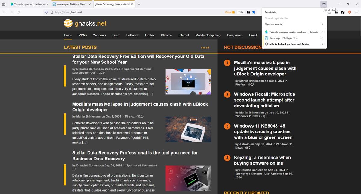 Firefox List All Tabs button