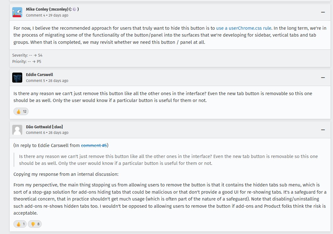 Mozilla developers talk about the List All Tabs button in Firefox