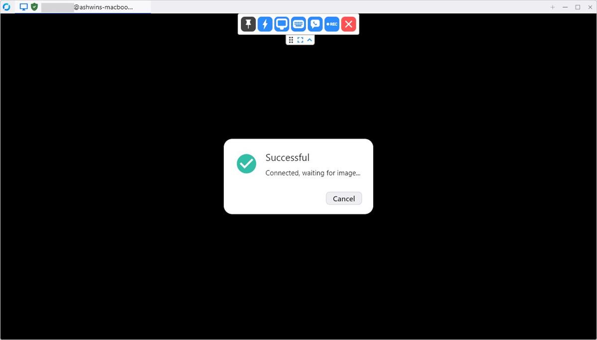 RustDesk connected waiting for image
