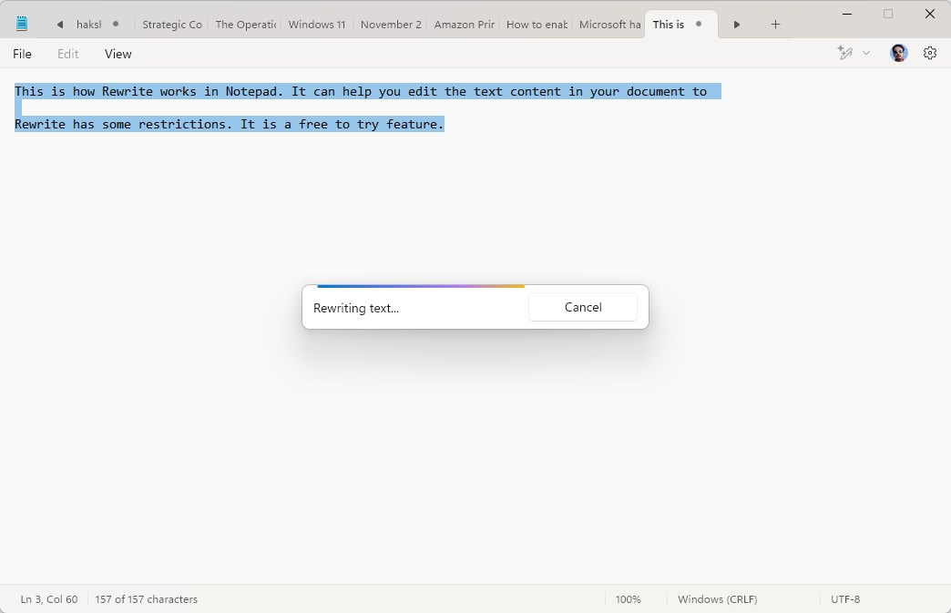 Rewrite demo in notepad