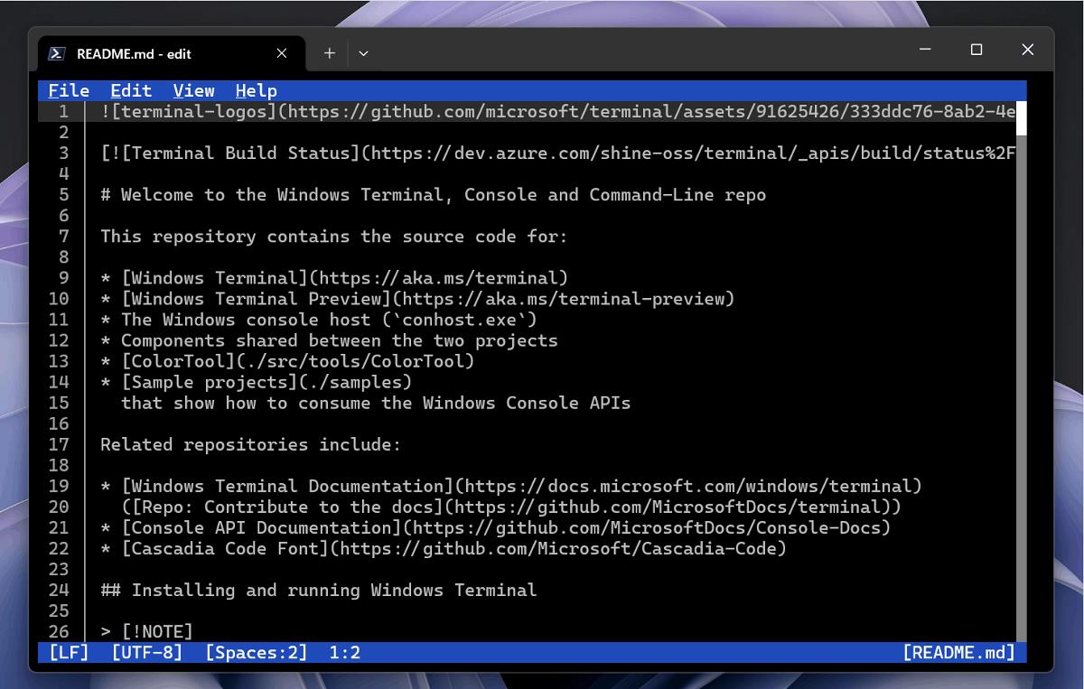 Microsoft releases Edit: an open source command-line text editor for Windows