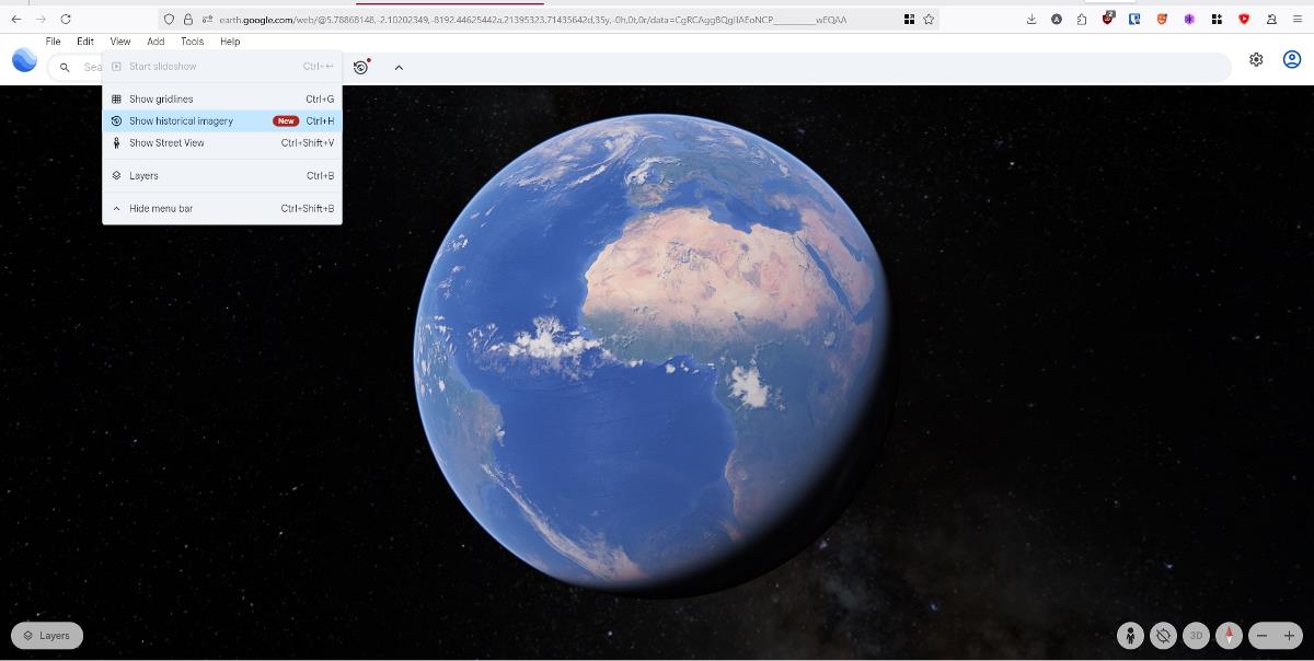 Google Earth historical imagery