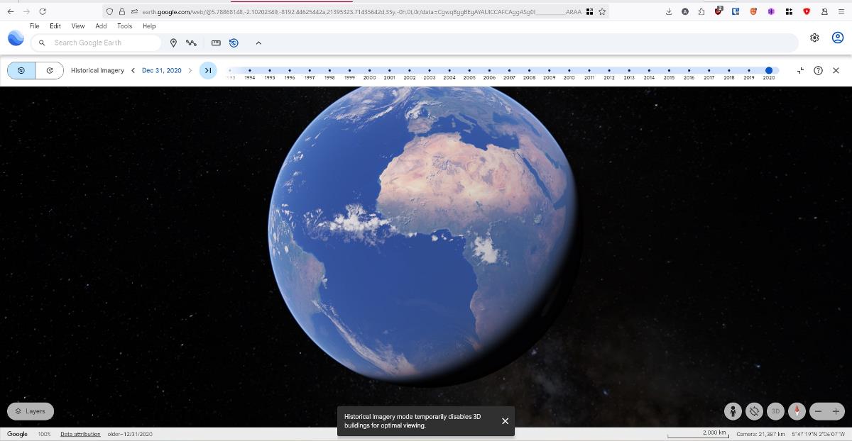 Google Earth view historical imagery